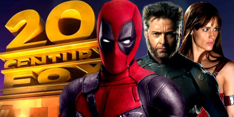 Custom image of the 20th Century Fox Logo, Deadpool, Wolverine, and Jennifer Garner's Elektra.
