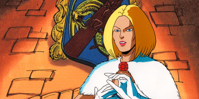 Emma Frost in X-Men The Animated Series with her hands folded