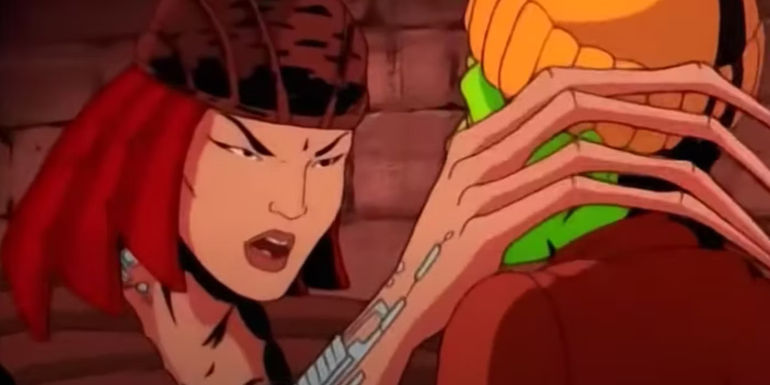 Lady Deathstrike threatening someone with her powers in X-Men The Animated Series