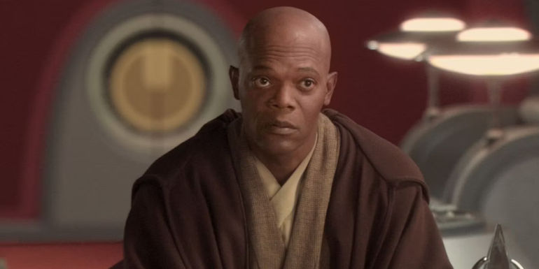 Mace Windu in Attack of the Clones.