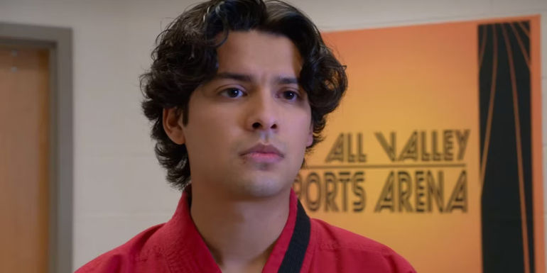 Miguel in Cobra Kai looking upset