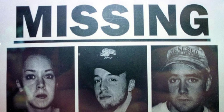 Missing poster of Heather, Josh and Michael from The Blair Witch Project
