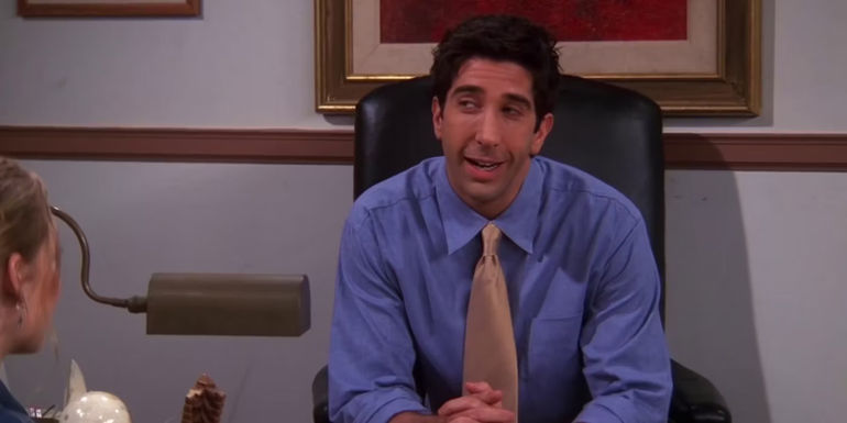 David Schwimmer as Ross Geller talking to Elizabeth in Friends