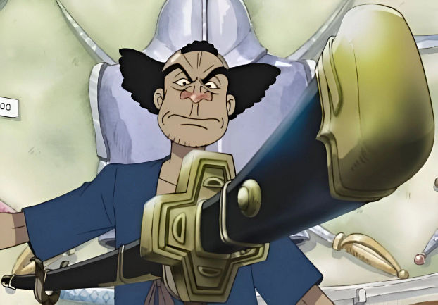 Yubashiri being offered to Zoro by a sword seller (Image via Toei Animation)