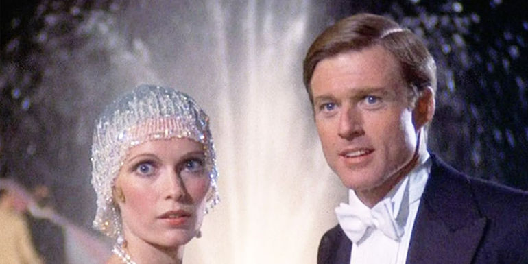 Jay and Daisy at a party in The Great Gatsby