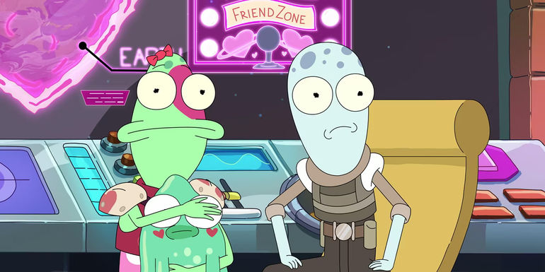 Jesse and Yumyulack looking shocked in the Solar Opposites Valeintine's Day Special