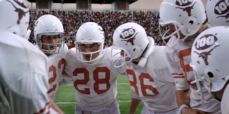 Football huddle in My All American.