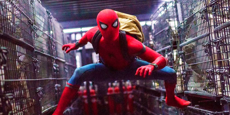 Peter Parker's Spider-Man with a backpack in Spider-Man Homecoming