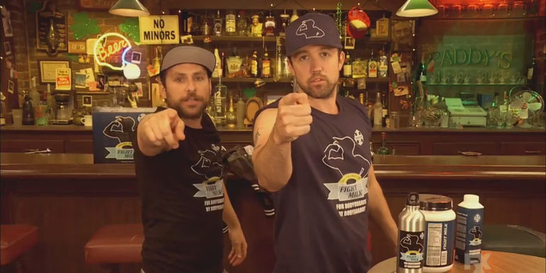 Charlie and Mac's Fight Milk commercial in It's Always Sunny in Philadelphia