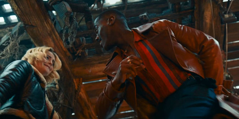 The Doctor and Ruby Sunday sing and dance in the Doctor Who Christmas Special, 