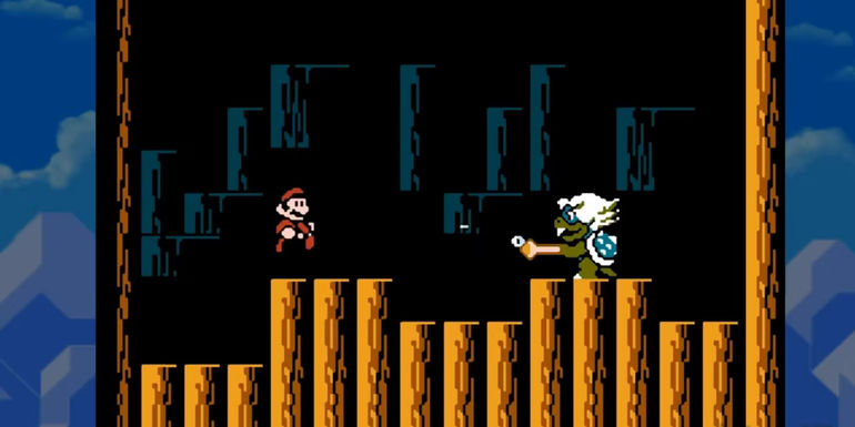 The Mario and Ludwig battle from the game Super Mario Bros 3