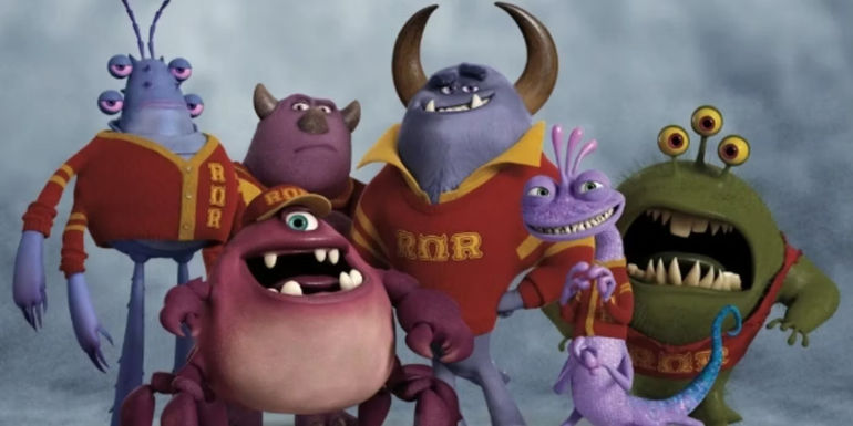 Roar Omega Roar pose for a photo in Monsters University