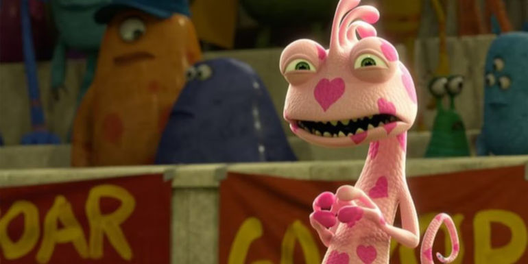 Randall in loveheart camo in Monsters University