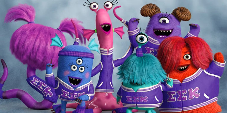 EEK posing for a photo in Monsters University