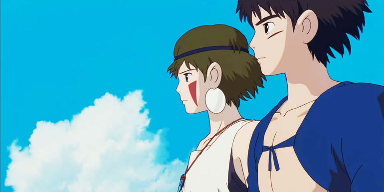 San and Prince Ashitaka in Princess Mononoke's ending