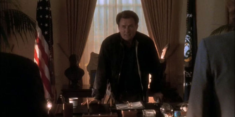 President Bartlett on the Oval Oficce in The West Wing