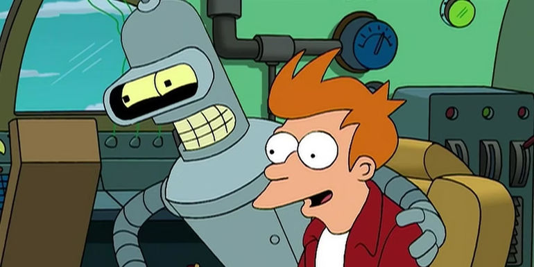 Bender and Fry on Futurama