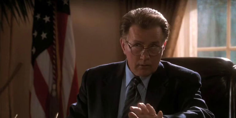President Bartlet sits at his oval office desk.