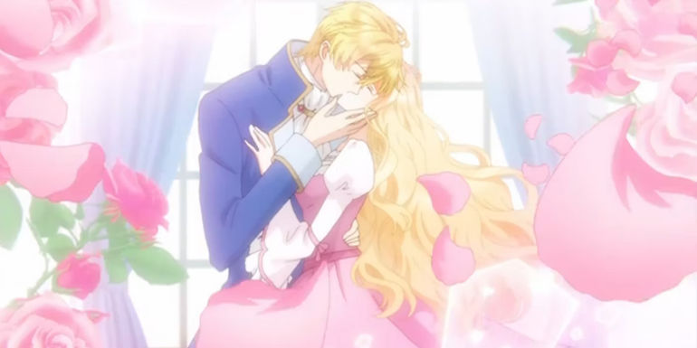Eli and the crowned prince kiss in the Bibliophile Princess