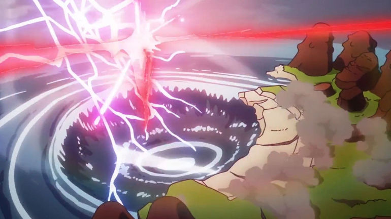 Blackbeard's Devil Fruit effect as shown in the anime (Image via Toei)