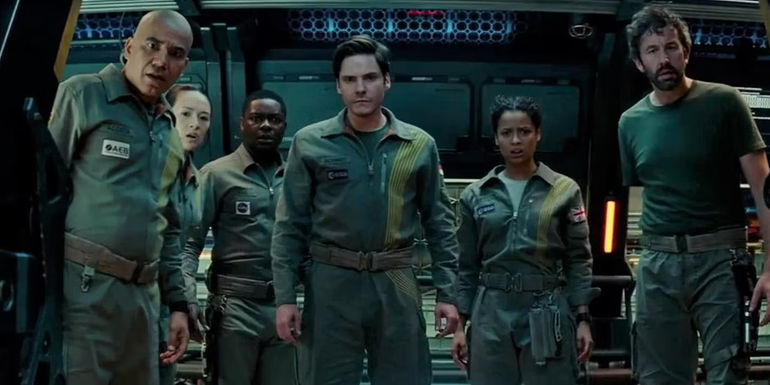crew on the shepherd station in the cloverfield paradox