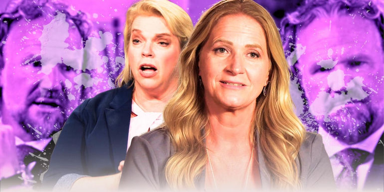 Sister Wives’ Christine & Janelle, with montage of Kody in the background