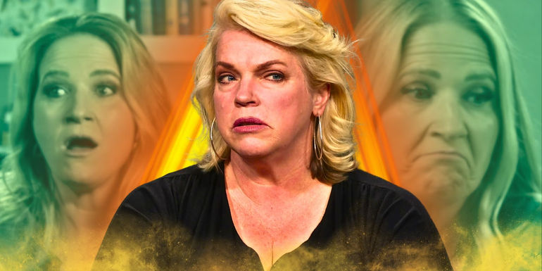 Montage Of Sister Wives Janelle Christine Brown green and yellow background