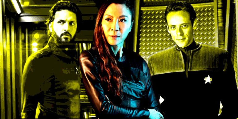 Composite image of Philippa Georgiou, Ash Tyler and Dr Bashir