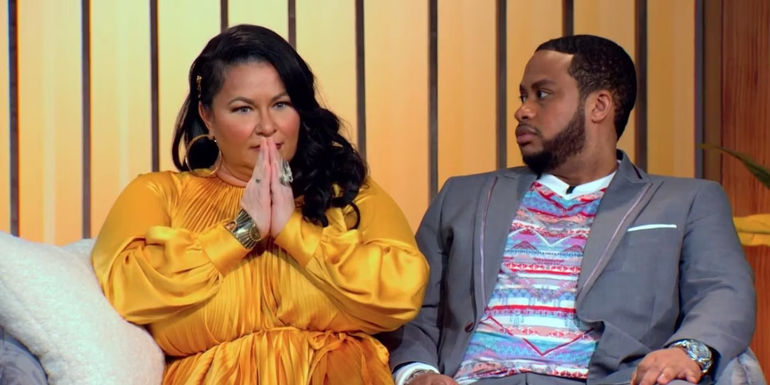 Molly Hopkins and Kelly Brown sitting on the couch on 90 Day: The Single Life