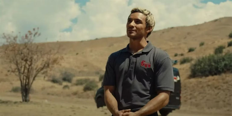 Angel standing in a desert in Nope