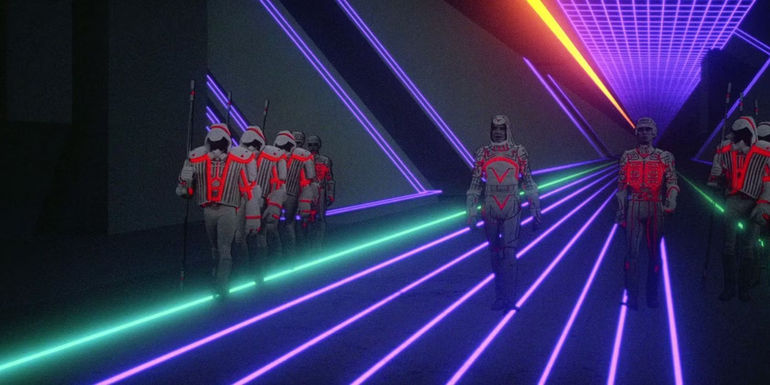 Programs walking down a corridor in Tron