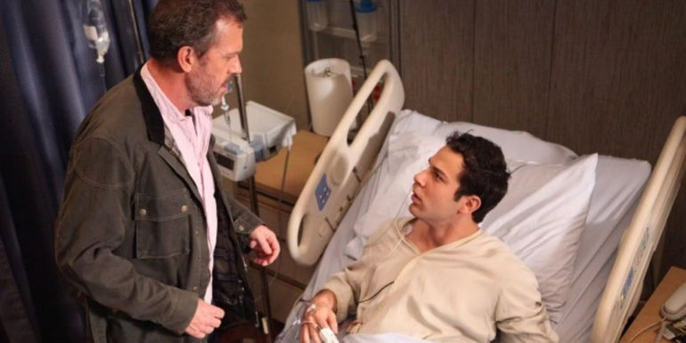 House talking to a young man in House