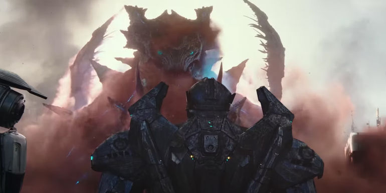 Kaiju and Jaeger in Pacific Rim Uprising