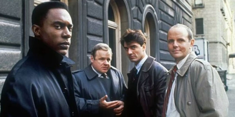 Max Greevey, Mike Logan, Paul Robinette, and Adam Schiff in Law & Order