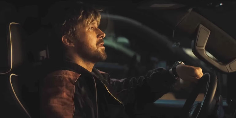 Colt Seavers (Ryan Gosling) cries in his car in The Fall Guy ​​​​​​​(2024).