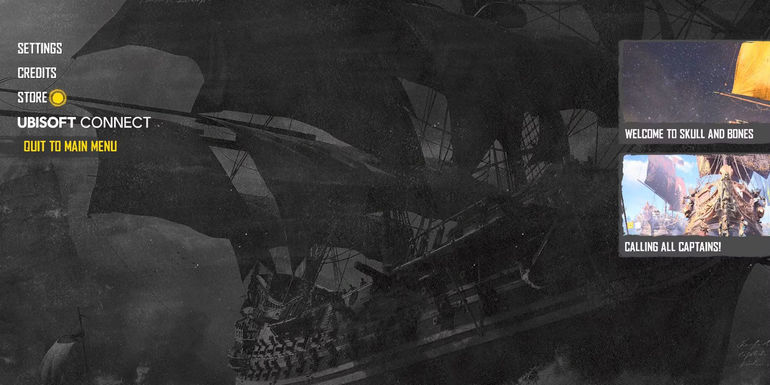 skull and bones quit to main menu option