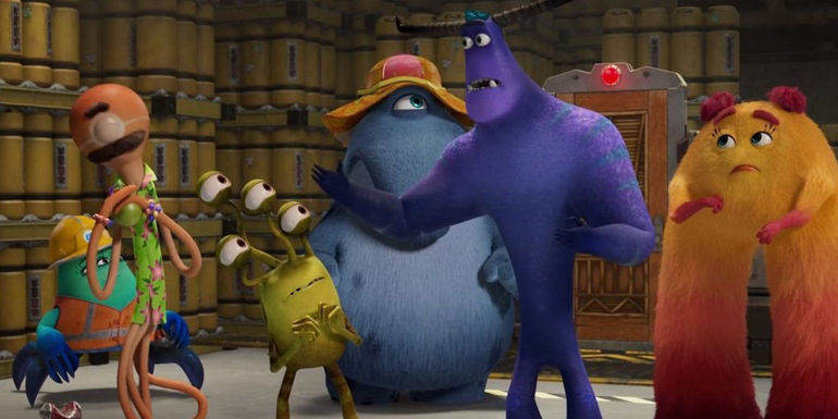 Tylor Tuskmon at the rest of MIFT looking concerned in Monsters at Work