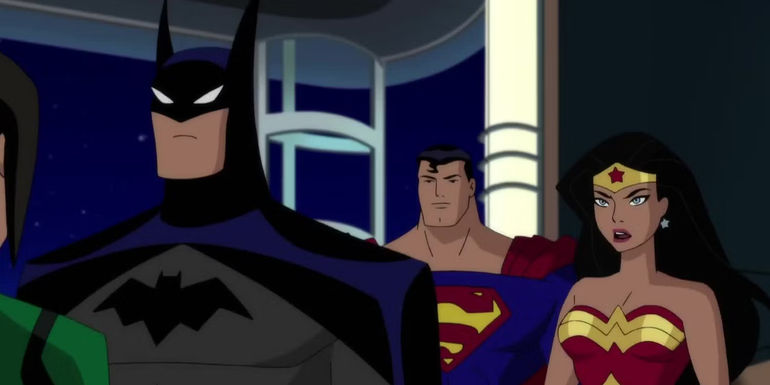 Batman, Superman and Wonder Woman in Justice League: Fatal Five.