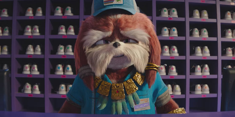 Pachacamac running the bowling alley shoe stand in Knuckles