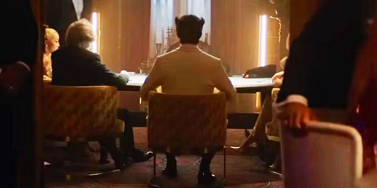 Wolverine's Patch sat at a table in Deadpool & Wolverine trailer