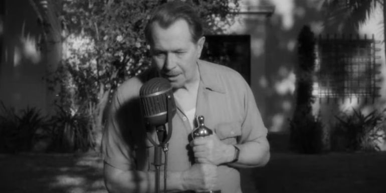 Gary Oldman Giving Mankiewicz Oscar Speech in Mank