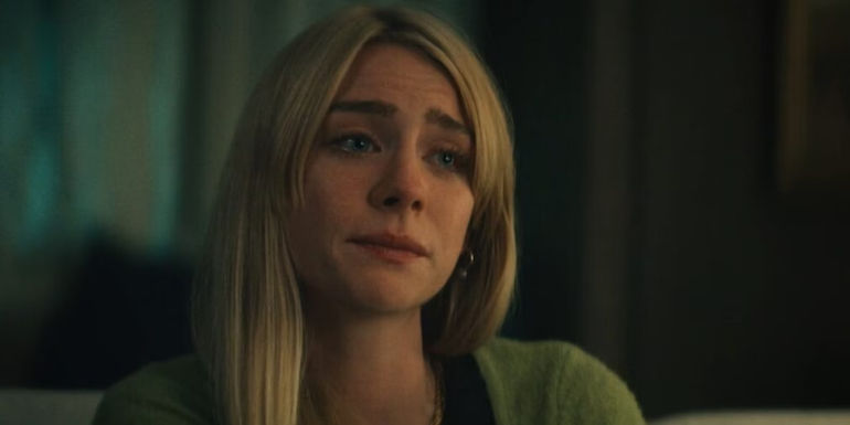 Maddie Phillips as Cate looking remorseful in Gen V