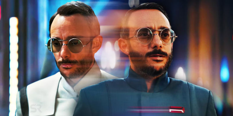 Omid Abtahi as Dr. Penn Pershing in The Mandalorian season 3.