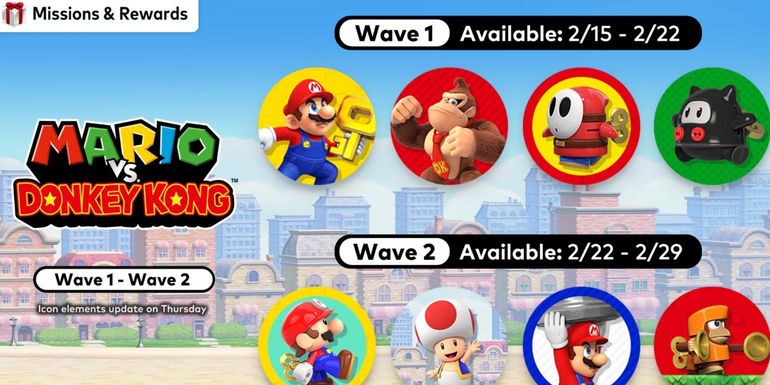promotional image for nintendo switch online mario donkey kong icons