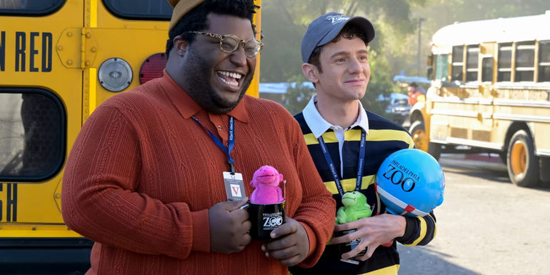 Jacob Hill and his boyfriend Zach after going to the zoo in Abbott Elementary