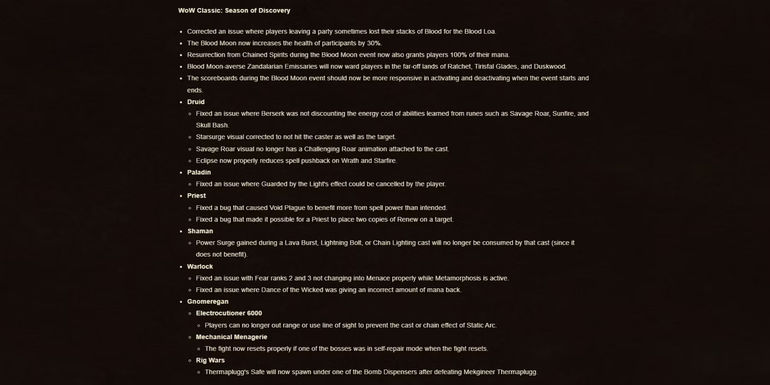 WoW Season of Discovery Patch Notes SoD Screenshot Feb 14 2024