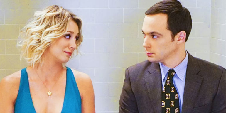 The Big Bang Theory Penny and Sheldon in formal dress