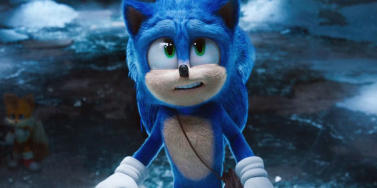 Sonic looking up in Sonic the Hedgehog 2