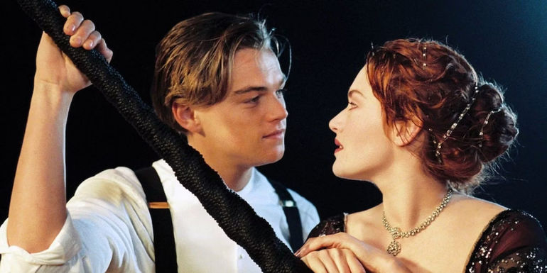 Jack and Rose Staring into Each Other's Eyes Lovingly in Titanic