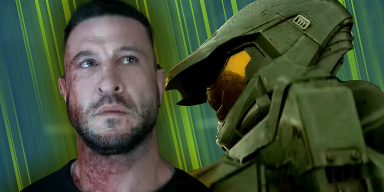 Pablo Schreiber as John and Master Chief looking serious in Halo